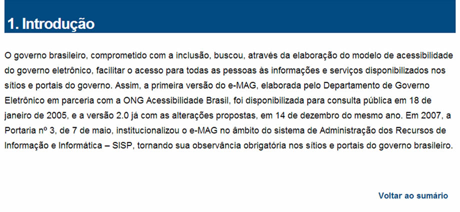 Exemplo de seção onde é remetido o foco do exemplo anterior