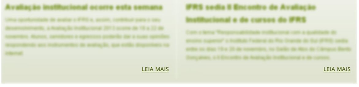 Notícias de um site com todos os links Leia Mais em destaque