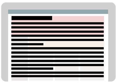 Representação de uma página Web com todo o seu conteúdo em destaque