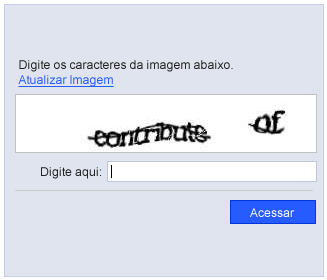 Exemplo de CAPTCHA com letras distorcidas
